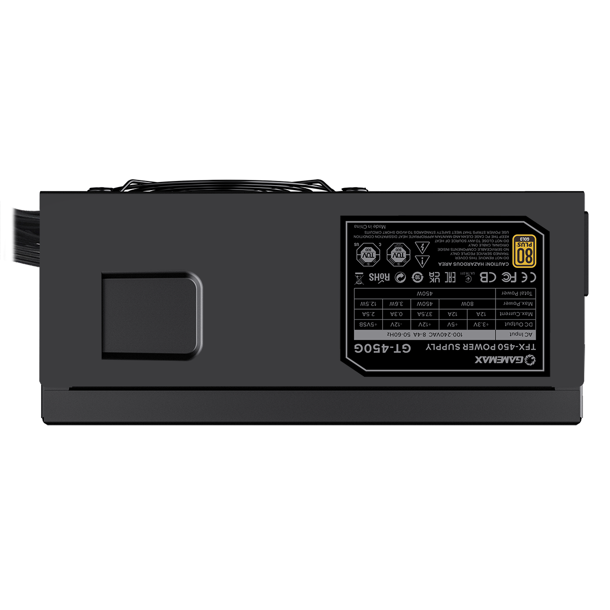 GameMax GT-450G 450W 80 Plus Gold TFX Power Supply With 80mm Black Fan