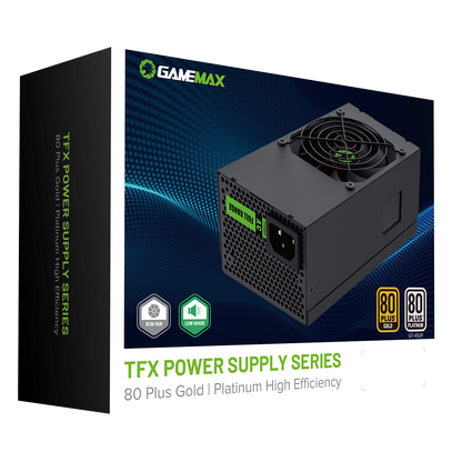 GameMax GT-450G 450W 80 Plus Gold TFX Power Supply With 80mm Black Fan