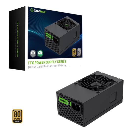 GameMax GT-450G 450W 80 Plus Gold TFX Power Supply With 80mm Black Fan - Destello
