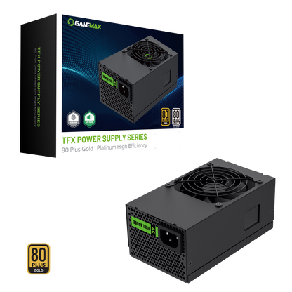 GameMax GT-450G 450W 80 Plus Gold TFX Power Supply With 80mm Black Fan
