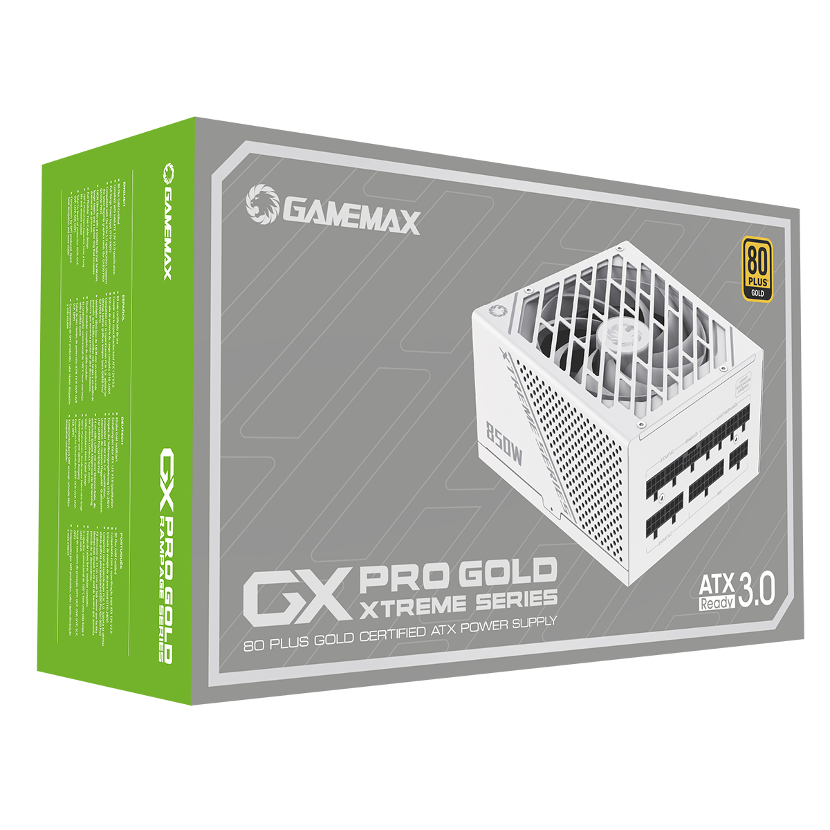 GameMax GX-850W Pro Modular 80 Plus Gold ATX3.0 PCIe 5.0 Black Power Supply With 135mm FDB Fan - Destello
