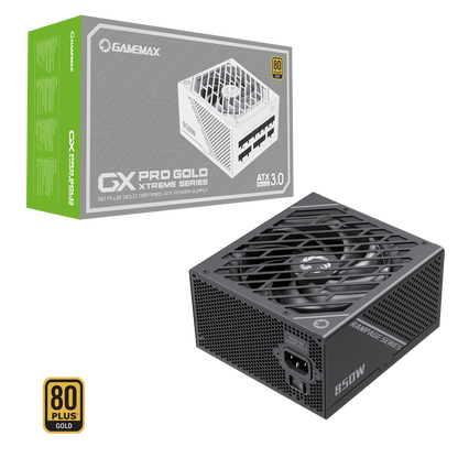 GameMax GX-850W Pro Modular 80 Plus Gold ATX3.0 PCIe 5.0 Black Power Supply With 135mm FDB Fan - Destello