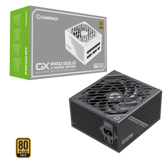 GameMax GX-850W Pro Modular 80 Plus Gold ATX3.0 PCIe 5.0 Black Power Supply With 135mm FDB Fan - Destello