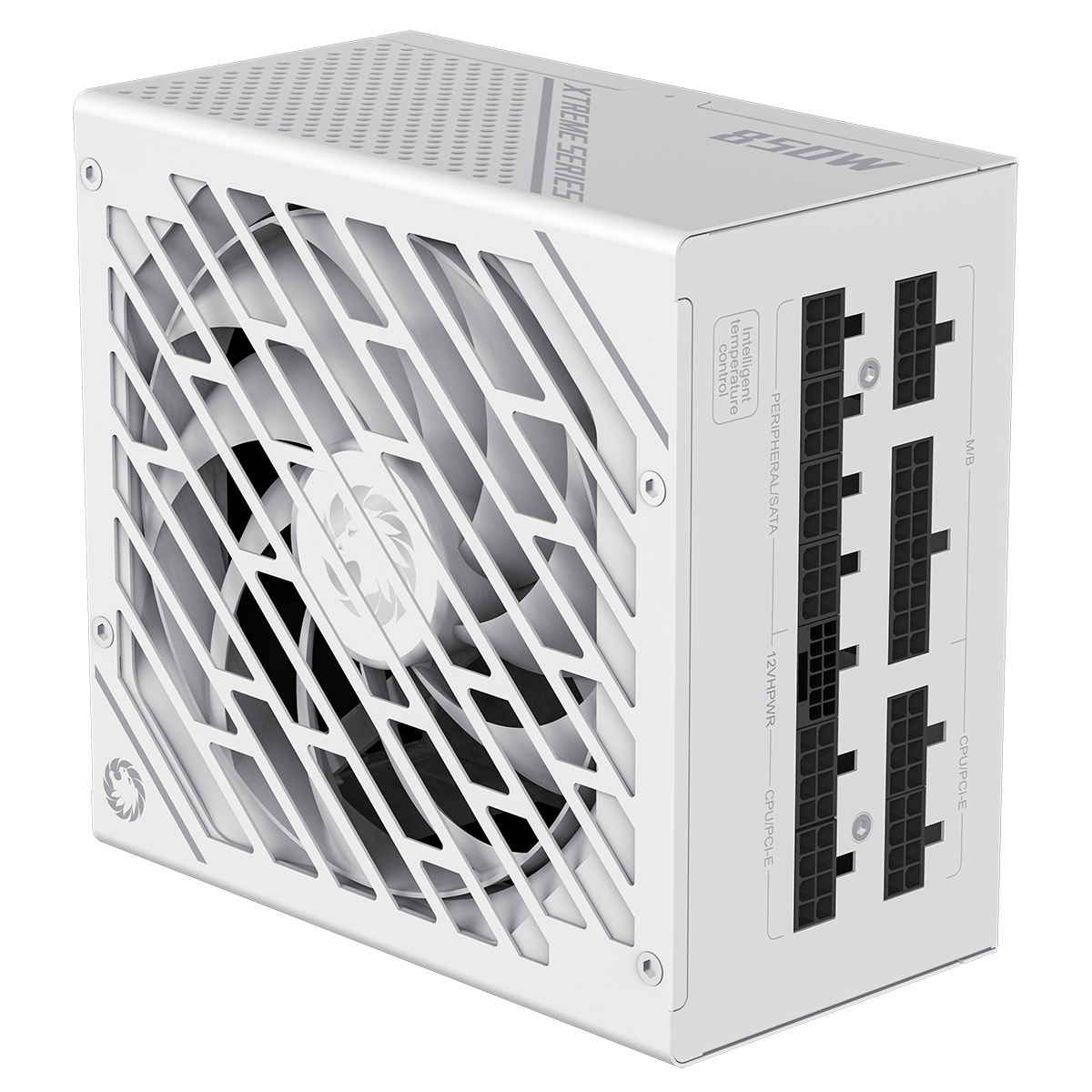 GameMax GX-850W Pro Modular 80 Plus Gold ATX3.1 PCIe 5.1 White Power Supply With 135mm FDB Fan - Destello