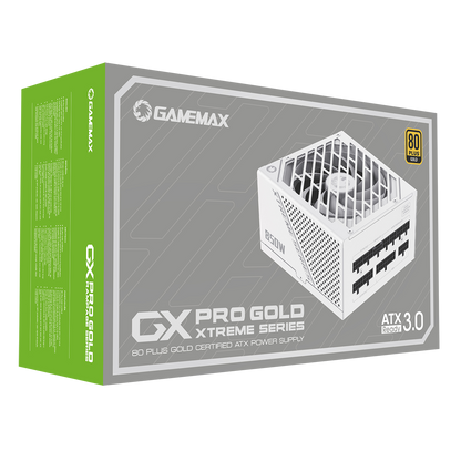 GameMax GX-850W Pro Modular 80 Plus Gold ATX3.1 PCIe 5.1 White Power Supply With 135mm FDB Fan