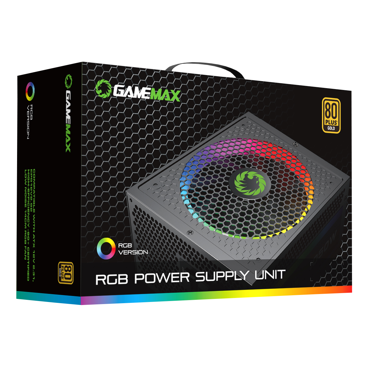 GameMax 1050W Pro Modular 80 Plus Gold Power Supply With 14cm ARGB Fan - Destello
