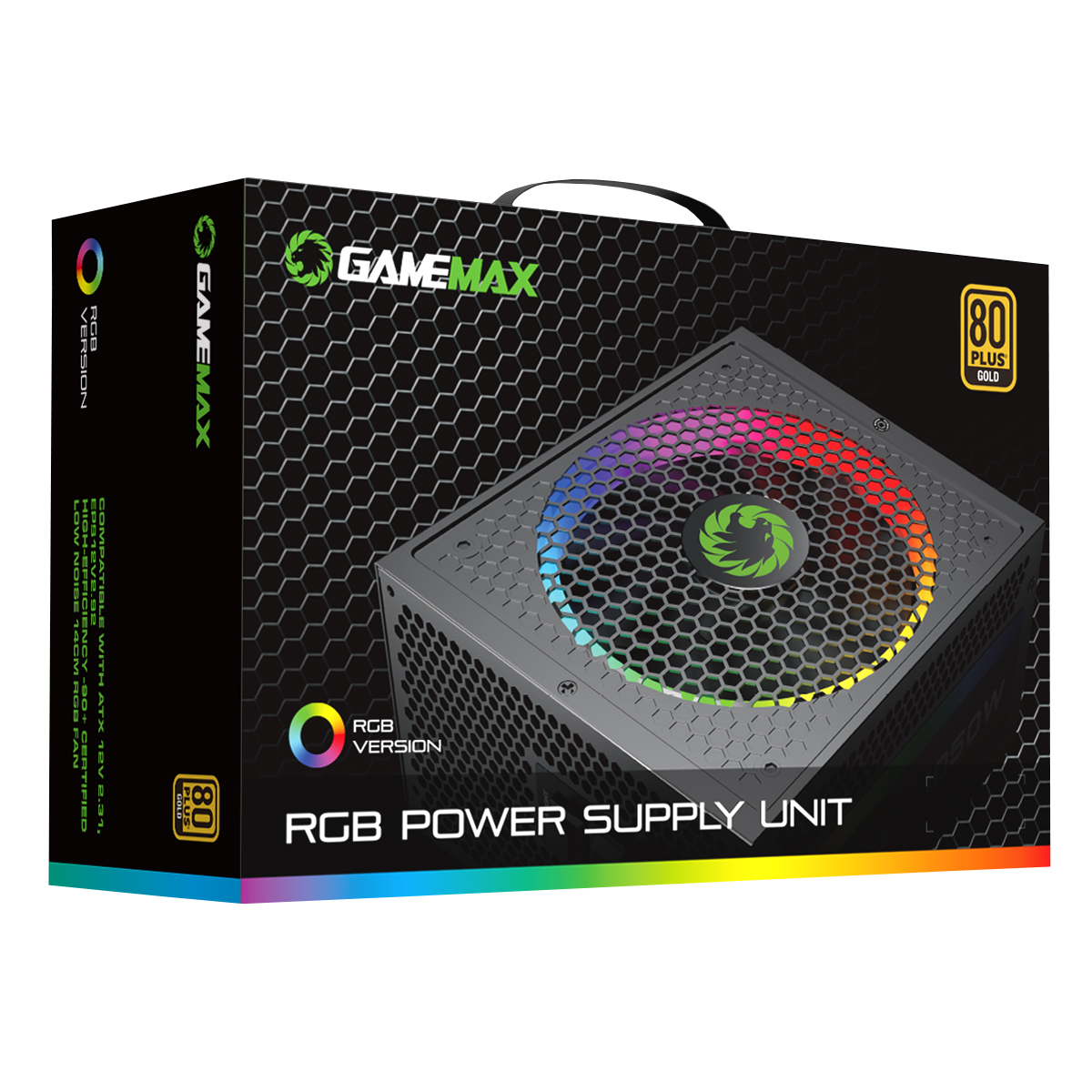 GameMax 850W Pro Modular 80 Plus Gold Power Supply With 14cm ARGB Fan - Destello