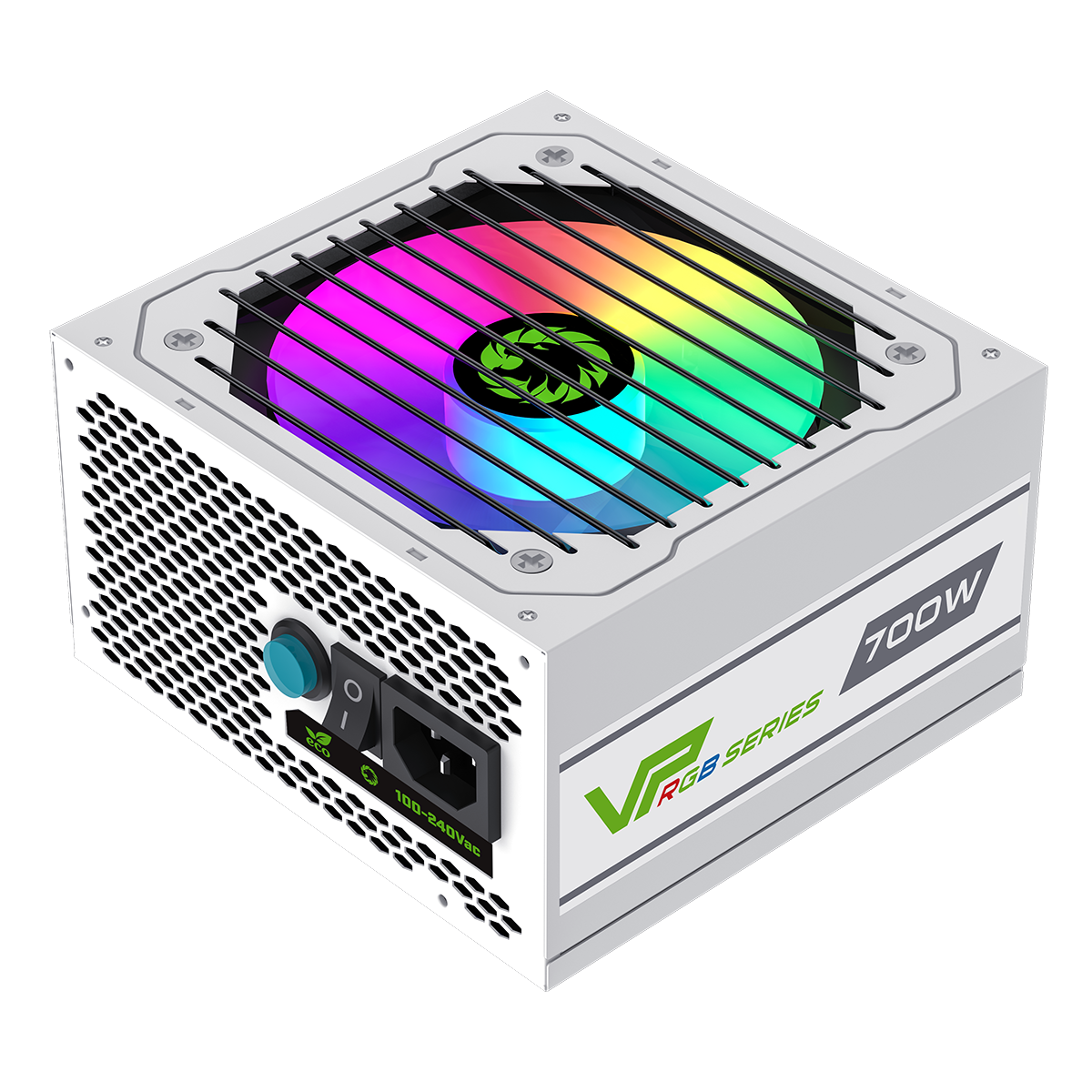 GameMax VP-700W Semi-Modular 80 Plus Bronze White Power Supply With 120mm RGB Fan - Destello