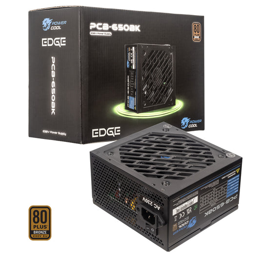 Powercool Edge Black ATX 650W 80 Plus Bronze 230V Power Supply - Destello