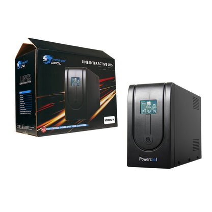 Powercool Smart UPS 1200VA 720W LCD Display 3 x UK Plug 2 x RJ45 3 x IEC and USB